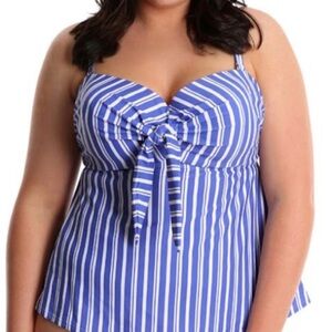 💁‍♀️🙋‍♀️LYSA Blue Striped Women's Swim Top